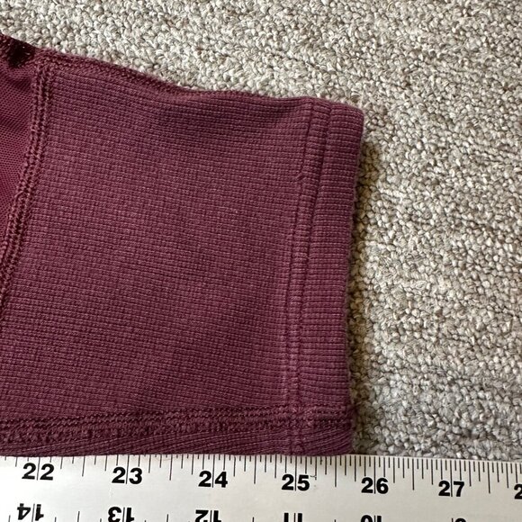 Lululemon Dark Maroon Red Mesh Detailed Yoga / Pilates Leggings Size 6 - Picture 3 of 4
